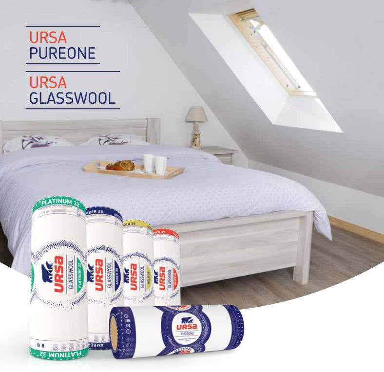Wełna mineralna URSA GLASSWOOL oraz URSA PUREONE. Idealna izolacja termiczna i akustyczna poddasza.